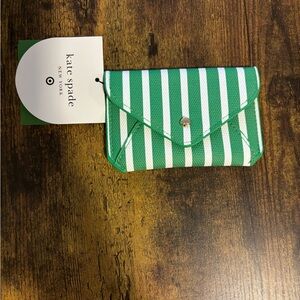 Kate Spade New York x Target Green and White Striped Card Case
